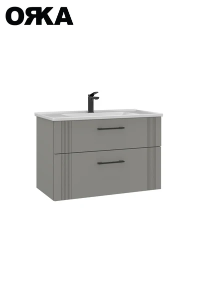 ORKA BARI 80 cm Mat Kaşmir Banyo Dolabı - Resim 2