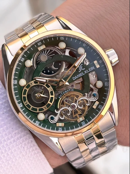 Daniel Klein Otomatik Mekanizma Mehtap Ve Güneş Kadranlı 2 Yıl Garantili Erkek Kol Saati OTM.13855.6 - Resim 2