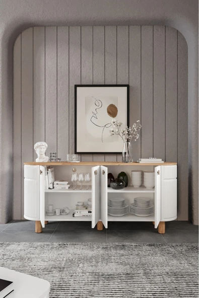 VNSMODULER Vns Moduler Duru Mdf Mebran Kapak Bohem Konsol 180 cm - Resim 2