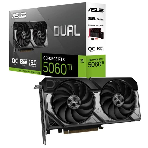 Asus Geforce Dual-rtx5060tı-o8g 8gb Gddr7 128bıt 1xhdmı 3xdp Ekran Kartı ürün görseli