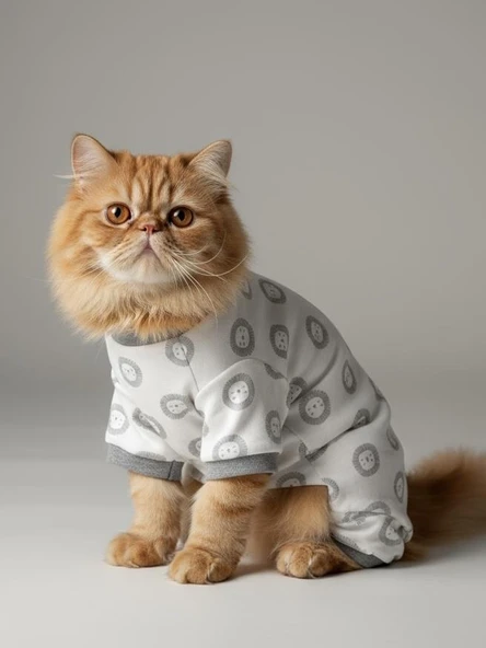 Soft Lion Kedi Tulumu | Pamuklu Penye Kedi Kıyafeti | Küçük Irklar İçin | Tüy Dökülmesini Azaltır ürün görseli 1