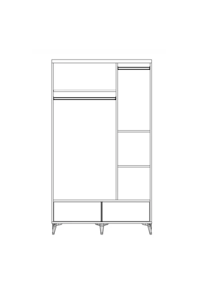 VNSMODULER Sıla 3 Kapılı Dolap 120x55x212 cm - Resim 4