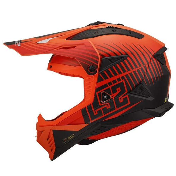LS2 FAST 2 DUCK KROS KASK TURUNCU-KIRMIZI - Resim 2