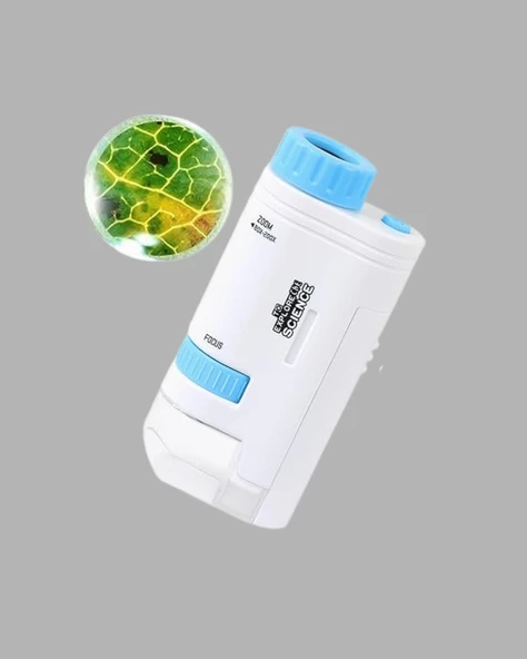 LED Işıklı Mikroskop 80X–200X Zoom Eğitici Bilim Seti ve Taşınabilir - Resim 2