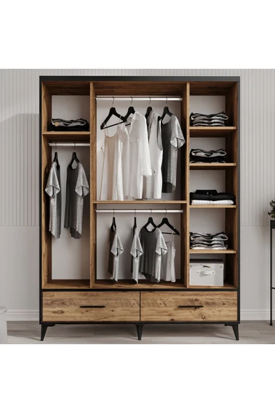 VNSMODULER Sıla 4 Kapılı Dolap 160x55x212 cm - Resim 2