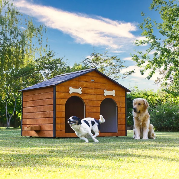 MANDU Isı Yalıtımlı 2 Bölmeli Köpek Kulübesi - Resim 5