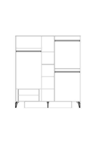 VNSMODULER Aytaşı 5 Kapılı Dolap - Resim 4