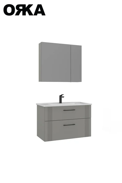 ORKA BARI 80 cm Mat Kaşmir Banyo Dolabı ürün görseli