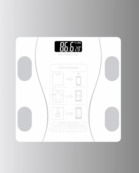 Bluetooth Akıllı Tartı – 8 Fonksiyonlu Dijital Baskül, 180 kg Kapasiteli - Resim 5