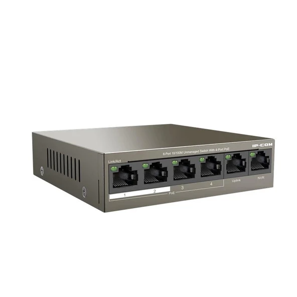 Ip-com F1106p-4-63w 4 Port 10/100+2x10/100 Uplınk Metal Kasa 58w Poe Swıtch - Resim 3