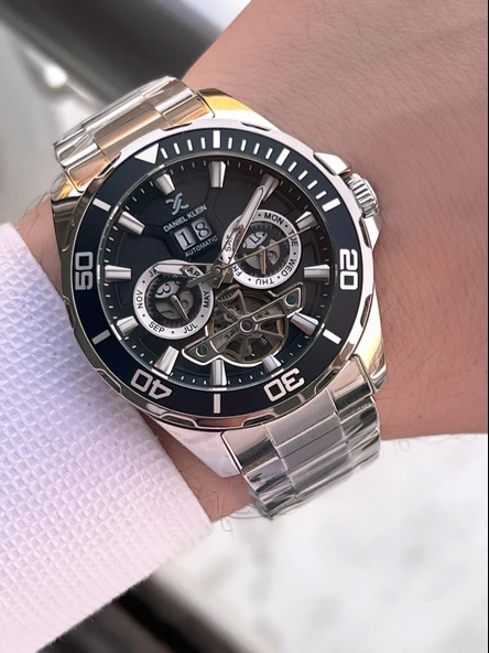 Daniel Klein Otomatik Mekanizma Mehtap Ve Güneş Kadranlı 2 Yıl Garantili Erkek Kol Saati OTM.13754.2 - Resim 3