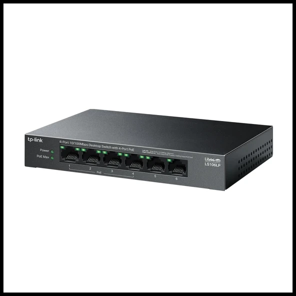 Tp-lınk Ls106lp, Green Tech, 6 Port, Megabit, 4 Port Poe 41w, Metal Kasa, Yönetilemez, Masaüstü Switch - Resim 3