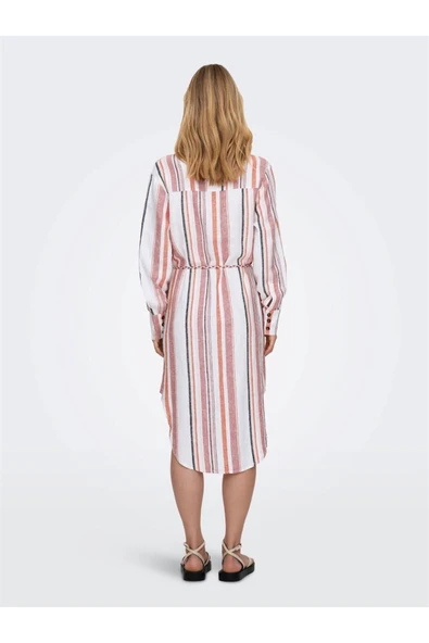 15295855 ONLOHIO L/S STRIPE SHIRT DRESS PNT - Resim 3