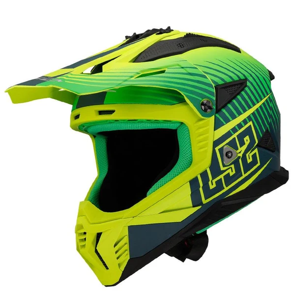 LS2 FAST 2 DUCK KROS KASK YEŞİL-NEON SARI ürün görseli 1