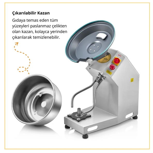 Emir 10-15 Kg Hamur Yoğurma Makinesi Kapaklı Yeni Model - Resim 8