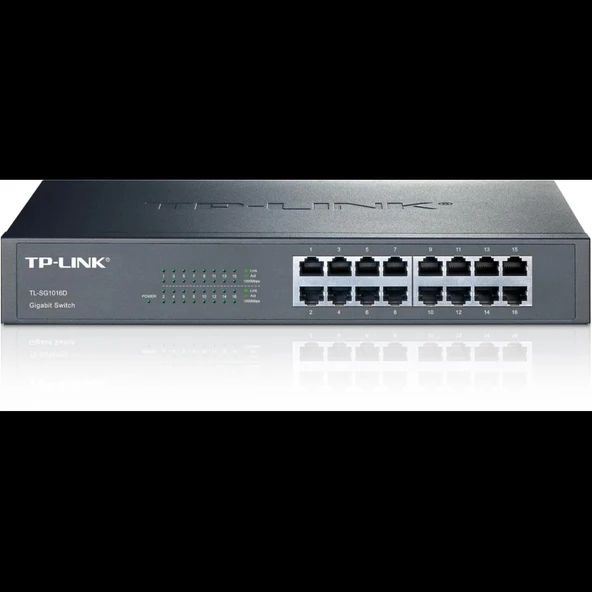 Tp-lınk Tl-sg1016d, 16 Port, Gigabit, Yönetilemez, Metal Kasa, Rackmount Switch ürün görseli