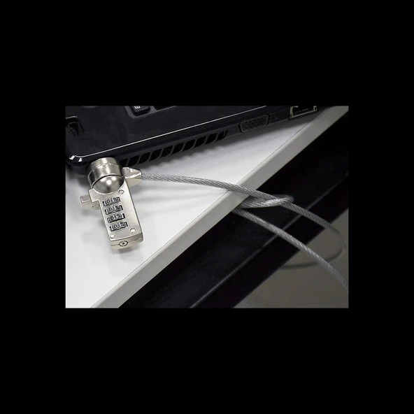 S-lınk Sl-s202, Şifreli Notebook Kilidi, 110cm, Kaplamalı Çelik Kablo. - Resim 4