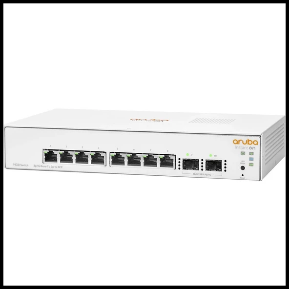 Hp Aruba Instant On, Jl680a, 1930-8g, 8port, Gigabit, 2 Port Gigabit Sfp, Yönetilebilir, Rack Mount Switch - Resim 2
