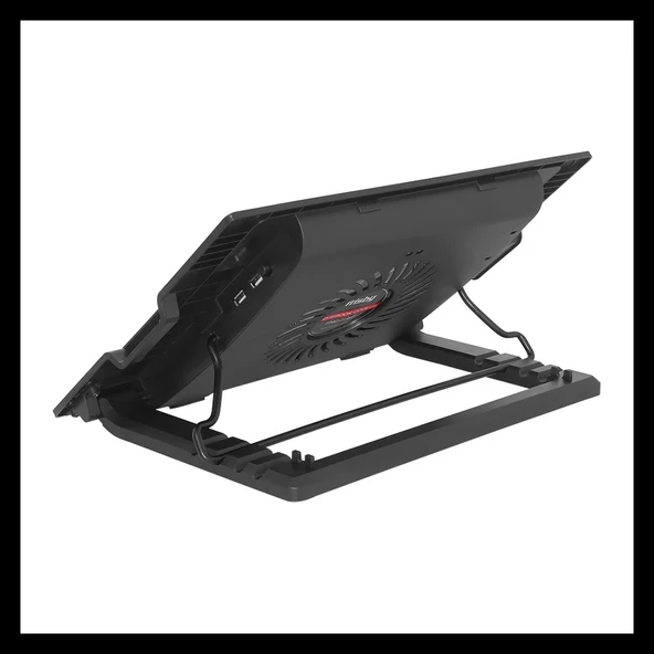 Frısby Fnc-35st 14cm Fan, 10"-17" Notebook Soğutucu, 5 Kademeli Stand, Mavi Ledli (siyah) - Resim 4