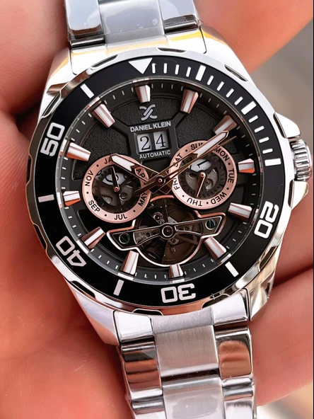 Daniel Klein Otomatik Mekanizma Mehtap Ve Güneş Kadranlı 2 Yıl Garantili Erkek Kol Saati OTM.13754.5 - Resim 4
