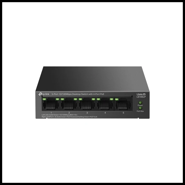 Tp-lınk Ls105lp, Green Tech, 5 Port, Megabit, 4 Port Poe 41w, Metal Kasa, Yönetilemez, Masaüstü Switch ürün görseli