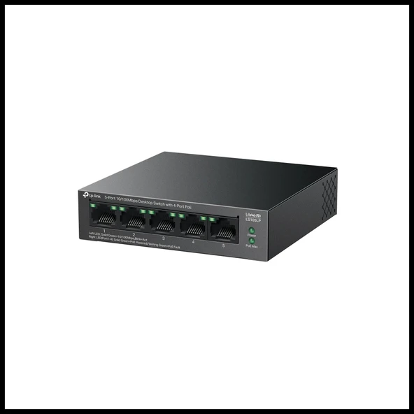 Tp-lınk Ls105lp, Green Tech, 5 Port, Megabit, 4 Port Poe 41w, Metal Kasa, Yönetilemez, Masaüstü Switch - Resim 3