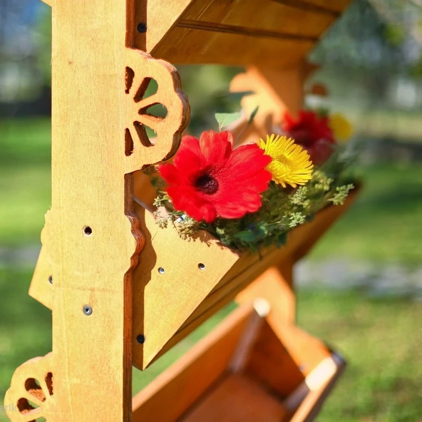 MANDU Ahşap Çok Katlı Saksı Standı (Çiçeklik Standı) - Resim 4