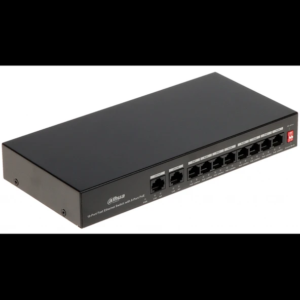Dahua Pfs3010-8et-65, 8 Port, Megabit, Poe 65w, 2 Port Uplink, Yönetilemez, Masaüstü Switch - Resim 2