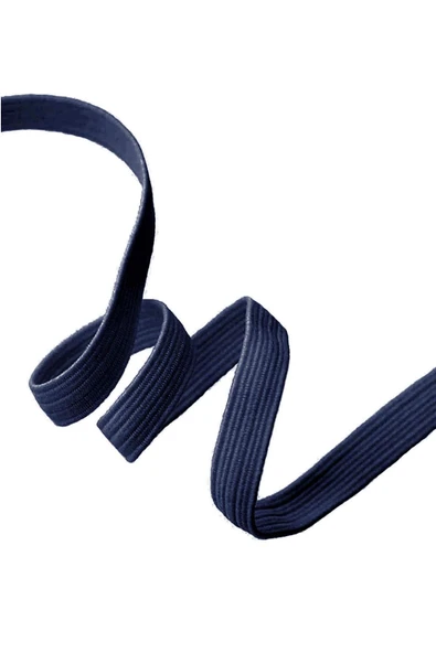 Lacivert 6 mm 5 mt Dayanıklı Sert Yassı Elastik Şerit Lastik