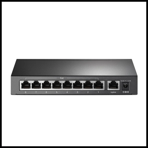 Tp-lınk Tl-sf1009p, 8 Port, Megabit, Poe 65w, 1 Port Uplink, Yönetilemez, Metal Kasa, Masaüstü Switch - Resim 2