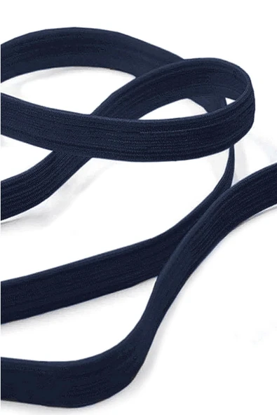 Lacivert 6 mm 5 mt Dayanıklı Sert Yassı Elastik Şerit Lastik - 3