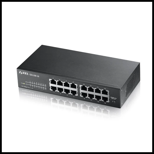 Zyxel Gs1100-16 V3, 16 Port, Gigabit, Yönetilemez, Masaüstü Switch ürün görseli