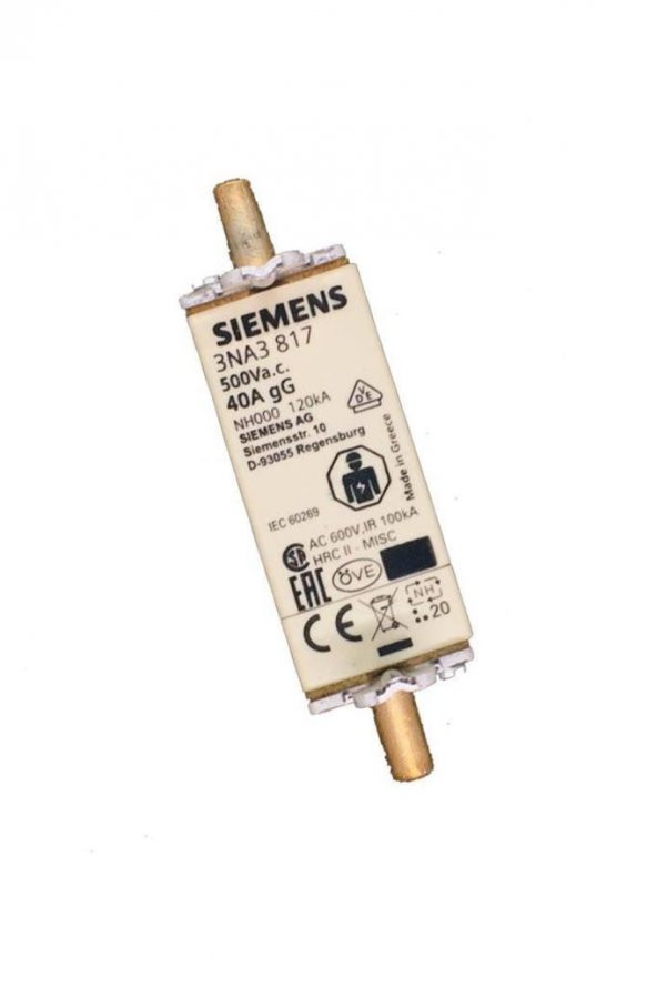 Siemens 3NA3 817 40A NH Buşon Boy:000