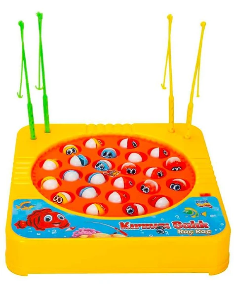 Kayyum Oyuncak Kırmızı Balık Kaç Kaç Balık Tutma Oyun Seti 4010 - Resim 2