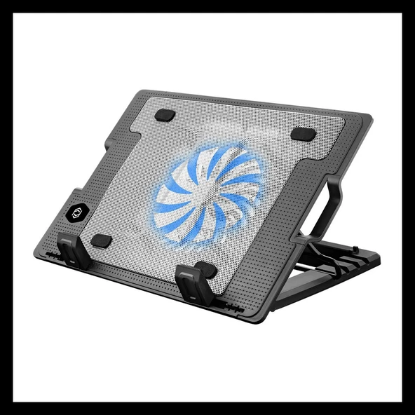Frısby Fnc-37st 14cm Fan, 10"-17" Notebook Soğutucu, 5 Kademeli Stand, Mavi Ledli (siyah) ürün görseli