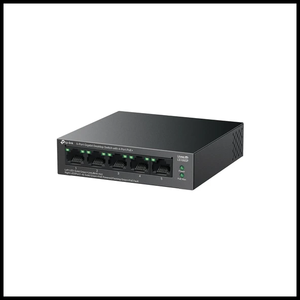 Tp-lınk Ls105gp, Green Tech, 5 Port, Gigabit, 4 Port Poe 65w, Metal Kasa, Yönetilemez, Masaüstü Switch - Resim 2