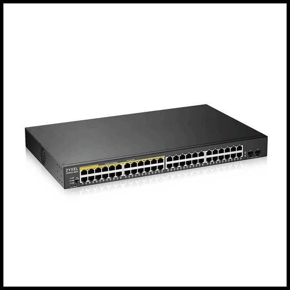 Zyxel Gs1900-48hp V2, 48 Port, Gigabit, 24 Port Poe 170w, 2 Port Gigabit Sfp, Yönetilebilir, Rackmount Switch ürün görseli 1