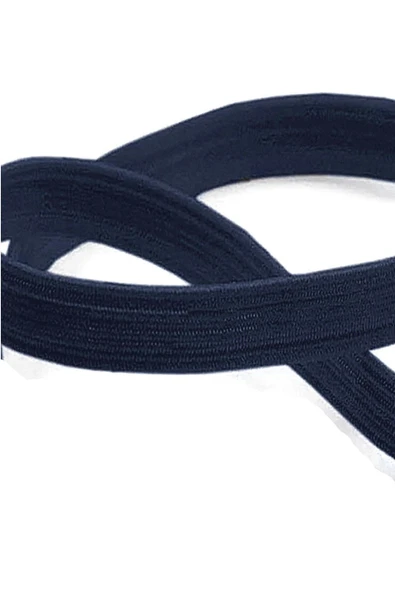 Lacivert 6 mm 5 mt Dayanıklı Sert Yassı Elastik Şerit Lastik - 2