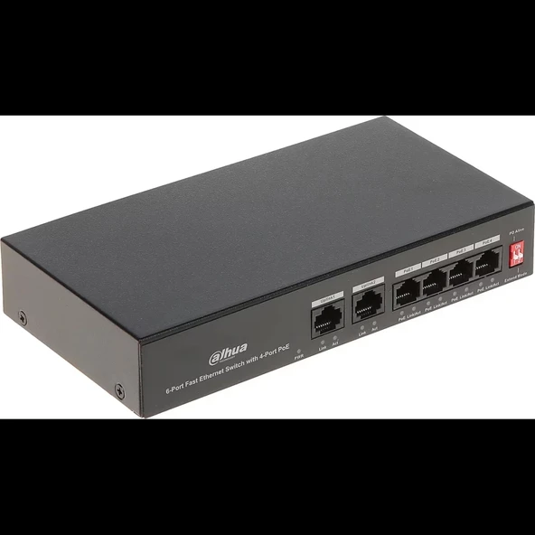 Dahua Pfs3006-4et-36, 4 Port, Megabit, Poe 36w, 2 Port Uplink, Yönetilemez, Masaüstü Switch ürün görseli