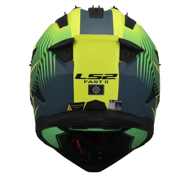 LS2 FAST 2 DUCK KROS KASK YEŞİL-NEON SARI - Resim 4