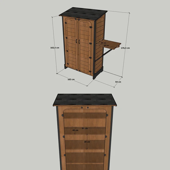 MANDU Ahşap Slim Maxi Depolama Dolabı - Resim 6