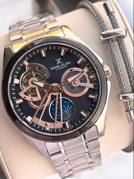 Daniel Klein Otomatik Mekanizma Mehtap Ve Güneş Kadranlı 2 Yıl Garantili Erkek Kol Saati OTM.14048.5 ürün görseli