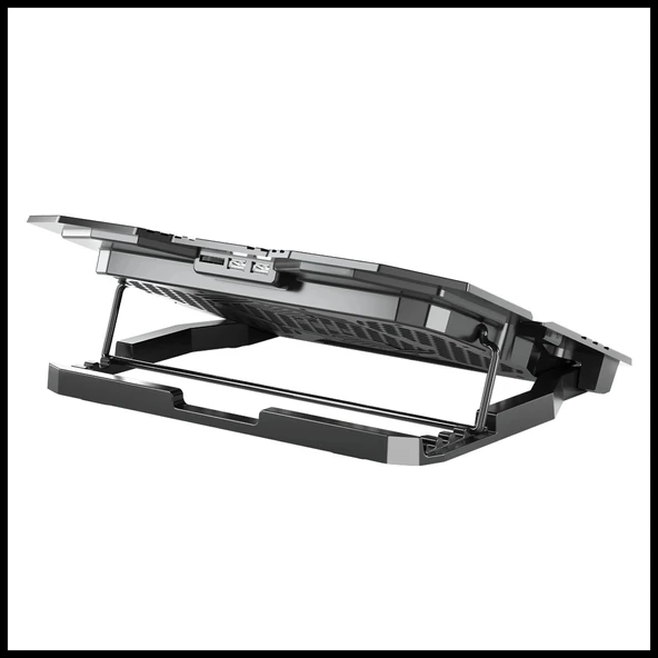 Dexım Dna003, 5ad Fan, 10"-17" Notebook Soğutucu, 5 Kademeli Stand, 5 Farklı Program, Ayarlanabilir Hız, Mavi Ledli (siy - Resim 3