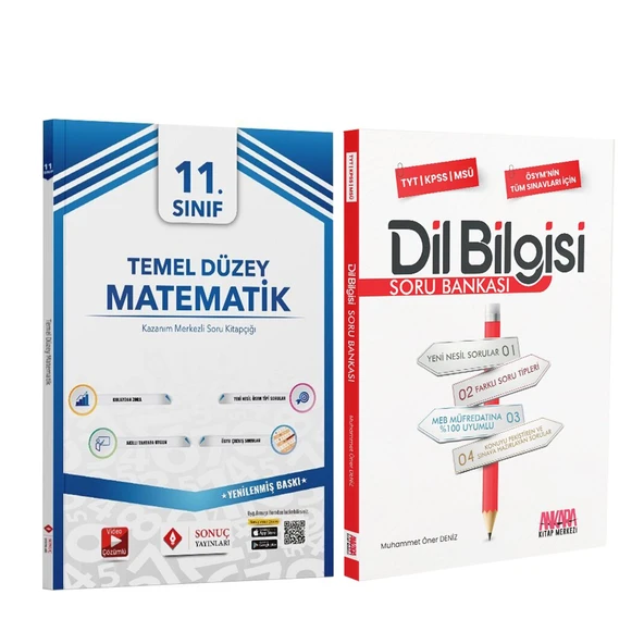 Sonuç 11. Sınıf Temel Düzey Matematik Tek Kitap ve AKM Dil Bilgisi Soru Bankası Seti 2 Kitap ürün görseli 1