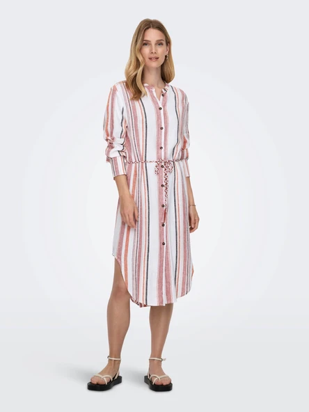 15295855 ONLOHIO L/S STRIPE SHIRT DRESS PNT - Resim 6