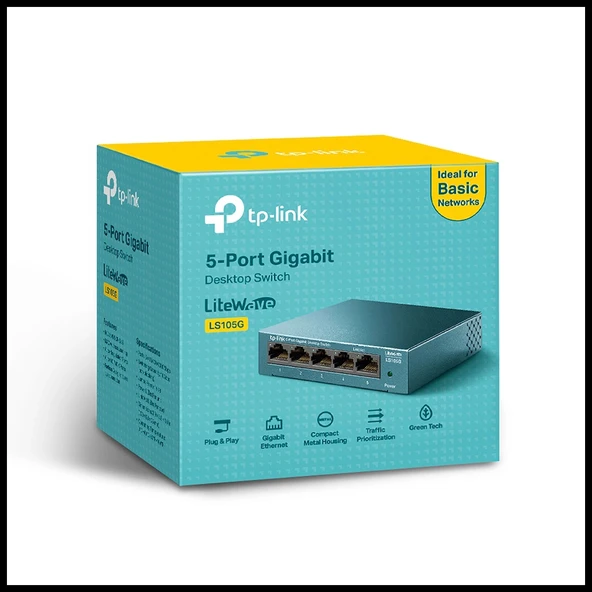 Tp-lınk Ls105g, Green Tech, 5 Port, Gigabit,  Metal Kasa, Yönetilemez, Masaüstü Switch - Resim 5