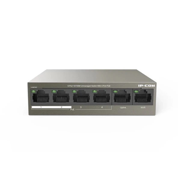 Ip-com F1106p-4-63w 4 Port 10/100+2x10/100 Uplınk Metal Kasa 58w Poe Swıtch ürün görseli 1