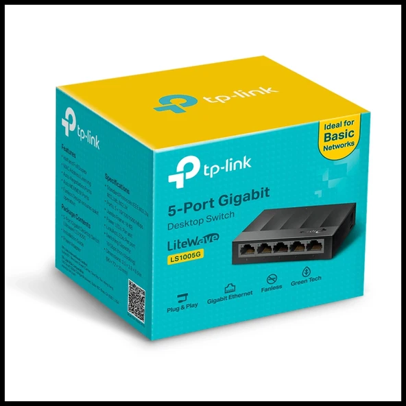 Tp-lınk Ls1005g, Green Tech, 5port, Gigabit, Yönetilemez, Masaüstü Switch - Resim 3