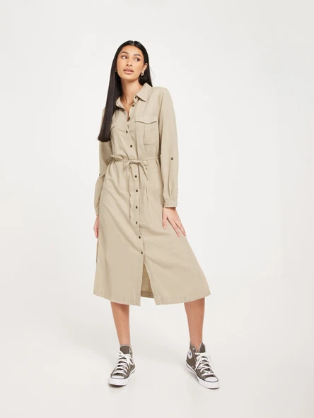 15278720 ONLCARO LS LINEN BL L SHIRT DRESS CC PNT ürün görseli