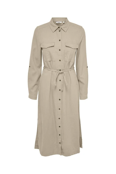 15278720 ONLCARO LS LINEN BL L SHIRT DRESS CC PNT - Resim 3